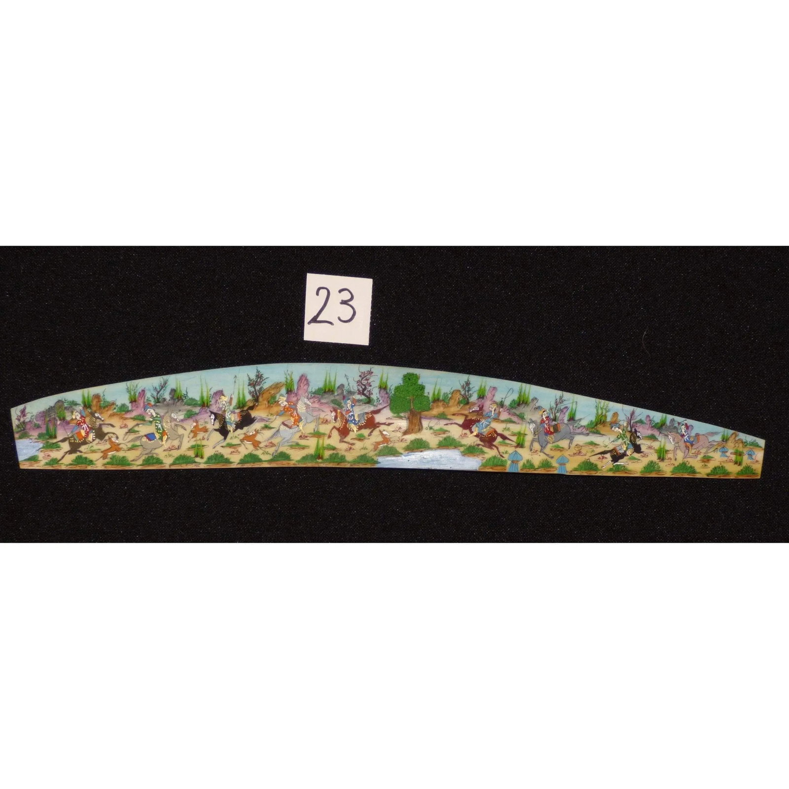 Persian Wall Art Miniature On Bone Painting Fine Art Handmade Ready For Home Decoration 9" X 2": ABCPM0176 Persian wall art miniature on bone painting fine art Handmade Ready for Home Decoration. We only professionally do hand-paint canvas Bone painting, can manage all kinds of style, like portra