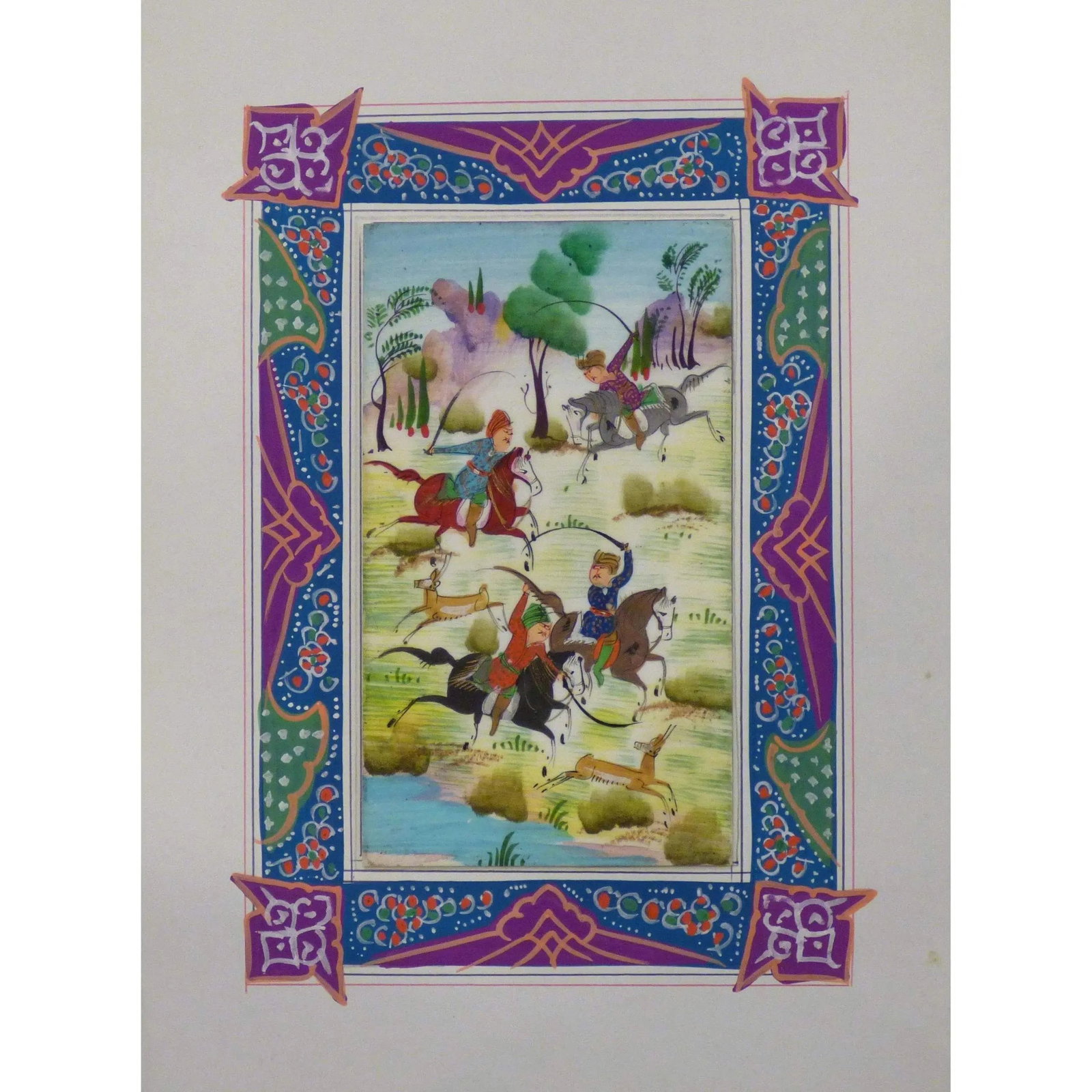 Persian Miniature Handmade With Unique Design And Colorful Authentic Art 7" X 9.5" Abcpm0124: ABCPM0124 Persian Miniature Handmade with Unique Design and Colorful ART. ABC Rugs Kilims is a professional home decors manufacturer. The high-quality Authentic Persian Miniature Handmade multicolored