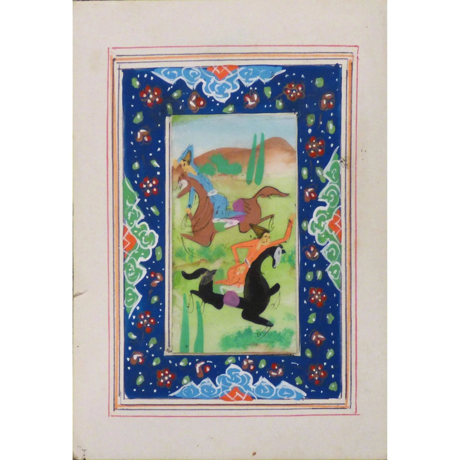 Persian Miniature Handmade With Unique Design And Colorful Authentic Art 3.5" X 5" Abcpm0103