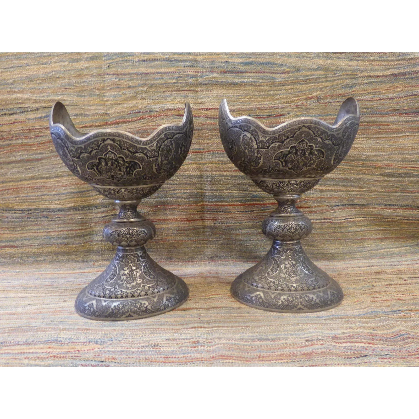 Authentic Art Antique Persian Engraved Brass Vase Ghalamzani 16" X 25" Abcca0102 (1 of 1)