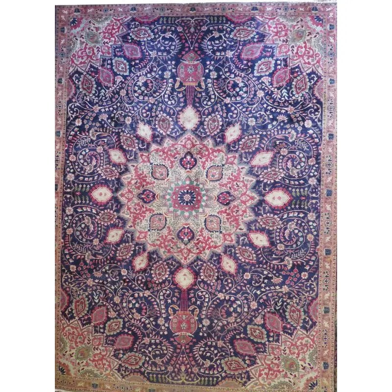 One Of The Kind Hand-Knotted Persian Wool Rug _ Luxurious Vintage Design, 8'0" x 4'9", Artisan: Hand-Knotted Persian Wool Rug _ Luxurious Vintage Design, 8'0" x 4'9", Artisan Crafted, Authentic hand-knotted traditional antique vintage Persian rugs, in excellent vintage condition with over 60 yea