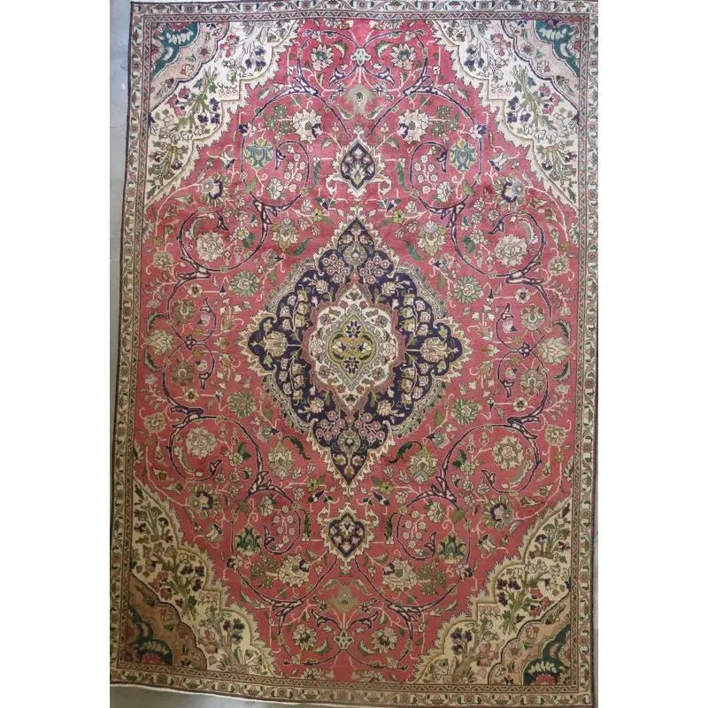 One Of The Kind Hand-Knotted Persian Wool Rug _ Luxurious Vintage Design, 7'9" x 4'11", Artisan: Hand-Knotted Persian Wool Rug _ Luxurious Vintage Design, 7'9" x 4'11", Artisan Crafted, Authentic hand-knotted traditional antique vintage Persian rugs, in excellent vintage condition with over 60 ye