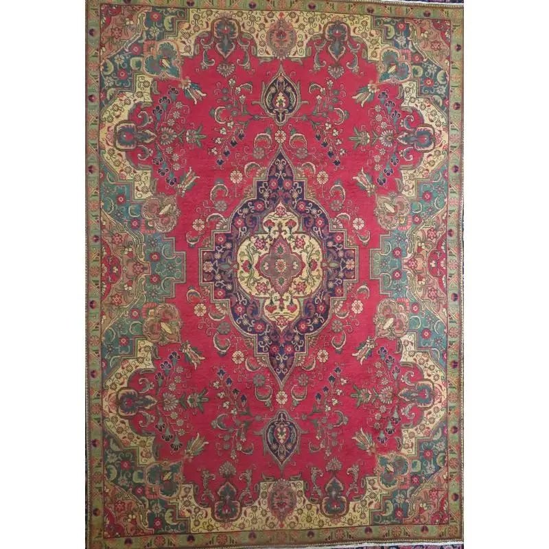 One Of The Kind Hand-Knotted Persian Wool Rug _ Luxurious Vintage Design, 4'1" x 3'9", Artisan: Hand-Knotted Persian Wool Rug _ Luxurious Vintage Design, 4'1" x 3'9", Artisan Crafted, Authentic hand-knotted traditional antique vintage Persian rugs, in excellent vintage condition with over 60 yea