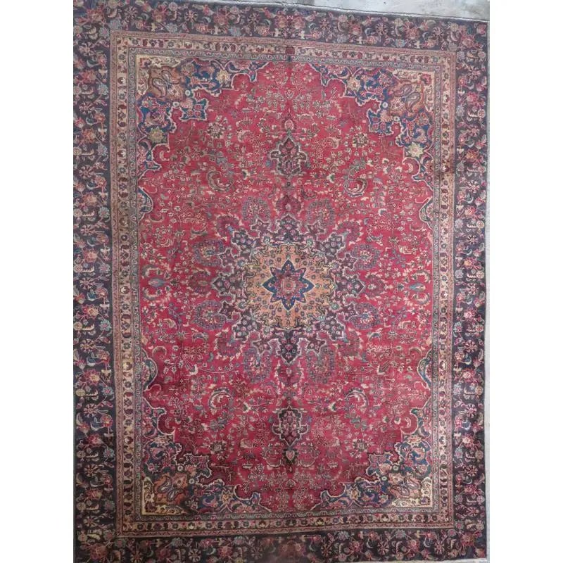 One Of The Kind Hand-Knotted Persian Wool Rug _ Luxurious Vintage Design, 7'7" x 4'2", Artisan: Hand-Knotted Persian Wool Rug _ Luxurious Vintage Design, 7'7" x 4'2", Artisan Crafted, Authentic hand-knotted traditional antique vintage Persian rugs, in excellent vintage condition with over 60 yea
