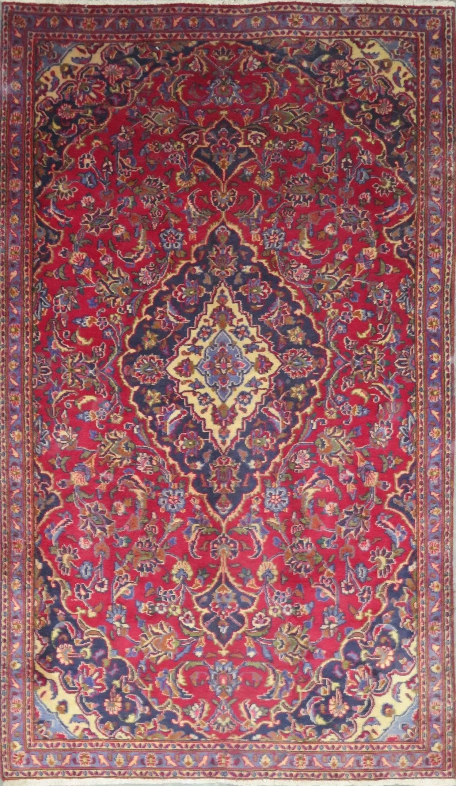 One Of The Kind Hand-Knotted Persian Wool Rug _ Luxurious Vintage Design, 7'5" x 4'4", Artisan: Hand-Knotted Persian Wool Rug _ Luxurious Vintage Design, 7'5" x 4'4", Artisan Crafted, Authentic hand-knotted traditional antique vintage Persian rugs, in excellent vintage condition with over 60 yea