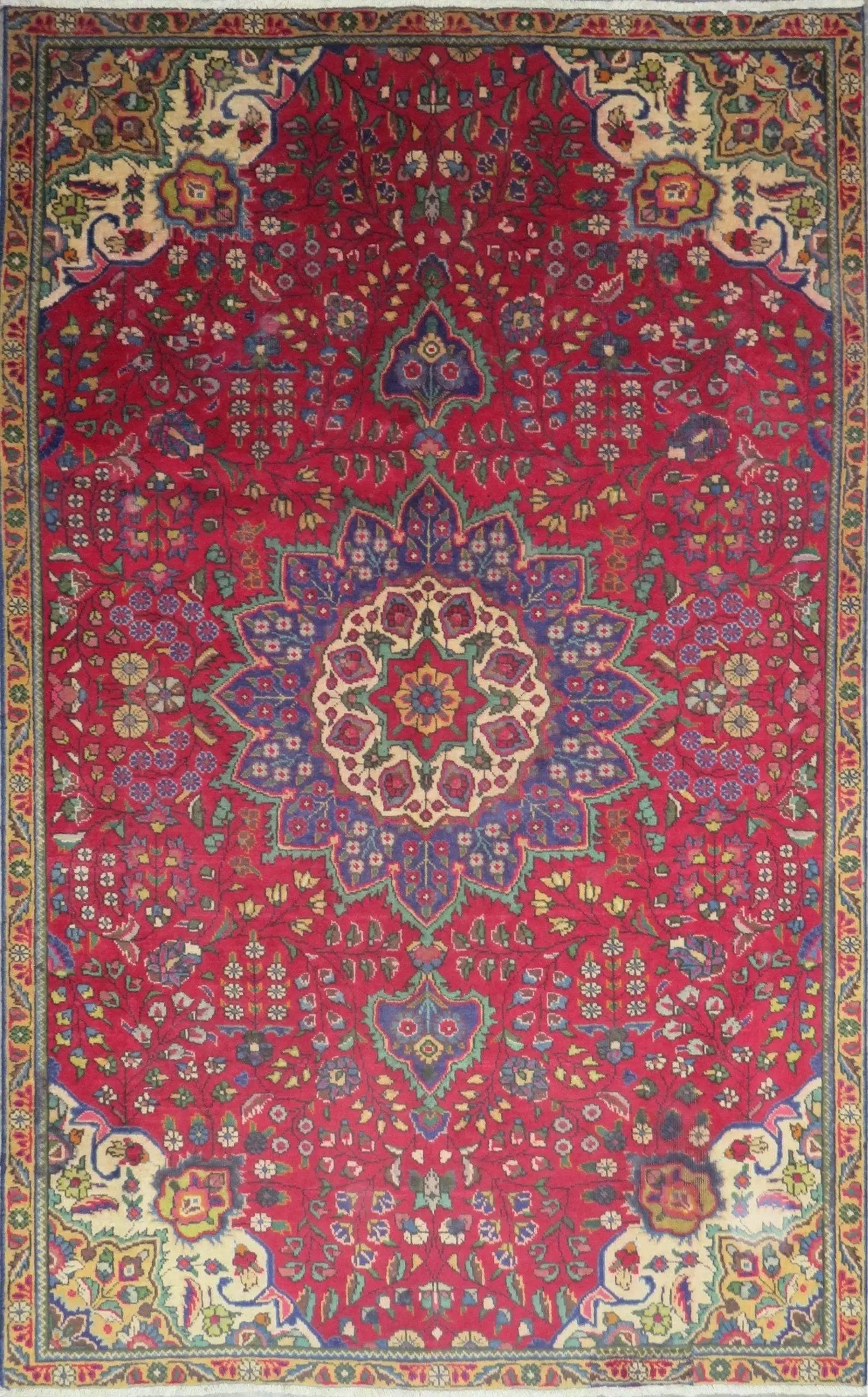 One Of The Kind Hand-Knotted Persian Wool Rug _ Luxurious Vintage Design, 11'3" x 5'1", Artisan: Hand-Knotted Persian Wool Rug _ Luxurious Vintage Design, 11'3" x 5'1", Artisan Crafted, Authentic hand-knotted traditional antique vintage Persian rugs, in excellent vintage condition with over 60 ye