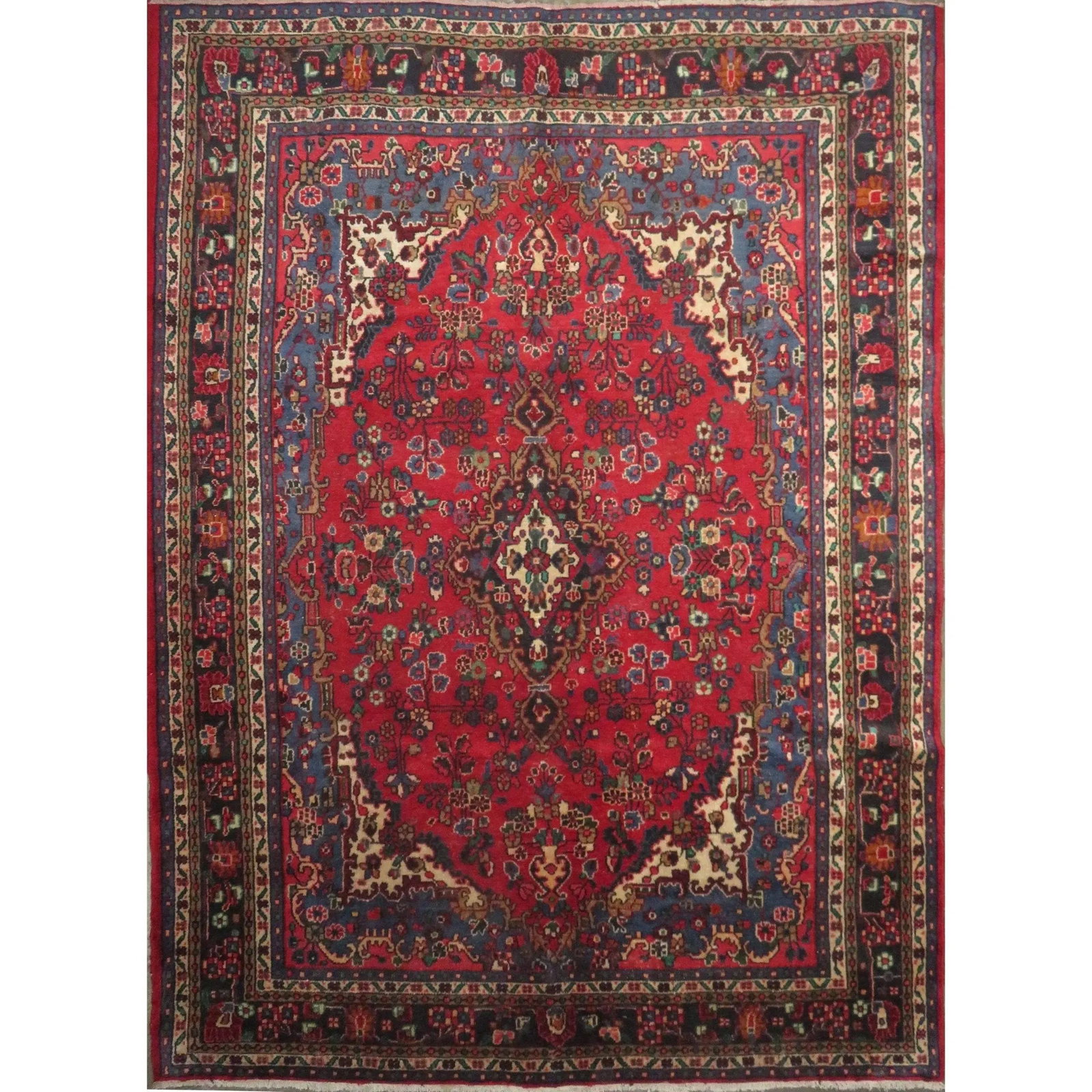 One Of The Kind Hand-Knotted Persian Wool Rug _ Luxurious Vintage Design, 11'10" x 8'8", Artisan: Hand-Knotted Persian Wool Rug _ Luxurious Vintage Design, 11'10" x 8'8", Artisan Crafted, Authentic hand-knotted traditional antique vintage Persian rugs, in excellent vintage condition with over 60 y