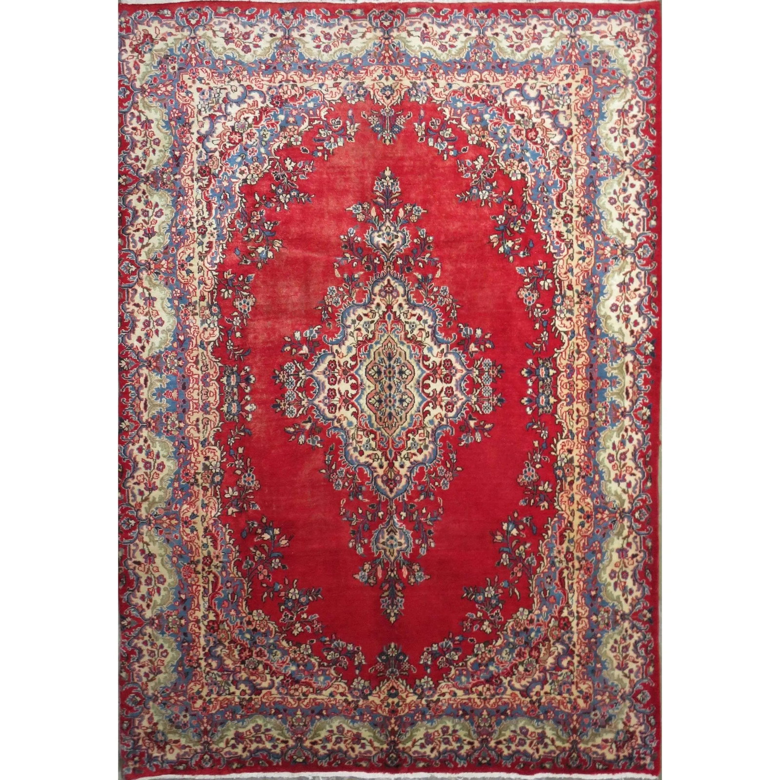 One Of The Kind Hand-Knotted Persian Wool Rug _ Luxurious Vintage Design, 10'9" x 7'8", Artisan: Hand-Knotted Persian Wool Rug _ Luxurious Vintage Design, 10'9" x 7'8", Artisan Crafted, Authentic hand-knotted traditional antique vintage Persian rugs, in excellent vintage condition with over 60 ye