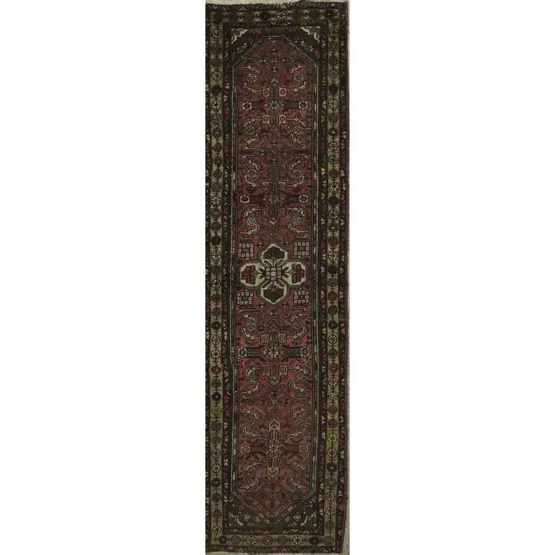 One Of The Kind Hand-Knotted Persian Wool Rug _ Luxurious Vintage Design, 10'5" x 2'6", Artisan: Hand-Knotted Persian Wool Rug _ Luxurious Vintage Design, 10'5" x 2'6", Artisan Crafted, Authentic hand-knotted traditional antique vintage Persian rugs, in excellent vintage condition with over 60 ye
