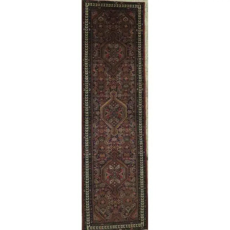 One Of The Kind Hand-Knotted Persian Wool Rug _ Luxurious Vintage Design, 10'5" x 2'6", Artisan: Hand-Knotted Persian Wool Rug _ Luxurious Vintage Design, 10'5" x 2'6", Artisan Crafted, Authentic hand-knotted traditional antique vintage Persian rugs, in excellent vintage condition with over 60 ye