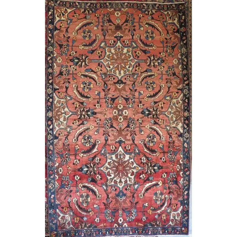 One Of The Kind Hand-Knotted Persian Wool Rug _ Luxurious Vintage Design, 10'2" x 6'11", Artisan: Hand-Knotted Persian Wool Rug _ Luxurious Vintage Design, 10'2" x 6'11", Artisan Crafted, Authentic hand-knotted traditional antique vintage Persian rugs, in excellent vintage condition with over 60 y