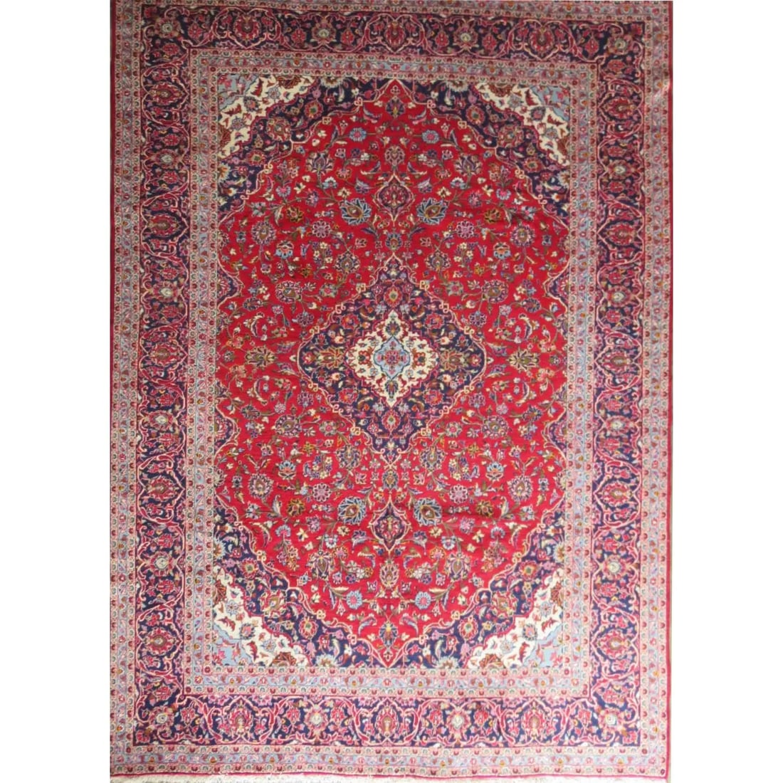 One Of The Kind Hand-Knotted Persian Wool Rug _ Luxurious Vintage Design, 13'3" x 9'4", Artisan: Hand-Knotted Persian Wool Rug _ Luxurious Vintage Design, 13'3" x 9'4", Artisan Crafted, Authentic hand-knotted traditional antique vintage Persian rugs, in excellent vintage condition with over 60 ye