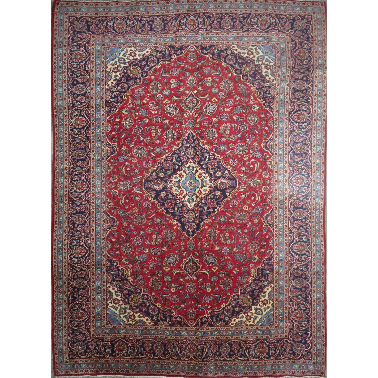 One Of The Kind Hand-Knotted Persian Wool Rug _ Luxurious Vintage Design, 12'0" X 9'0", Artisan: Hand-Knotted Persian Wool Rug _ Luxurious Vintage Design, 12'0" X 9'0", Artisan Crafted, Authentic hand-knotted traditional antique vintage Persian rugs, in excellent vintage condition with over 60 ye