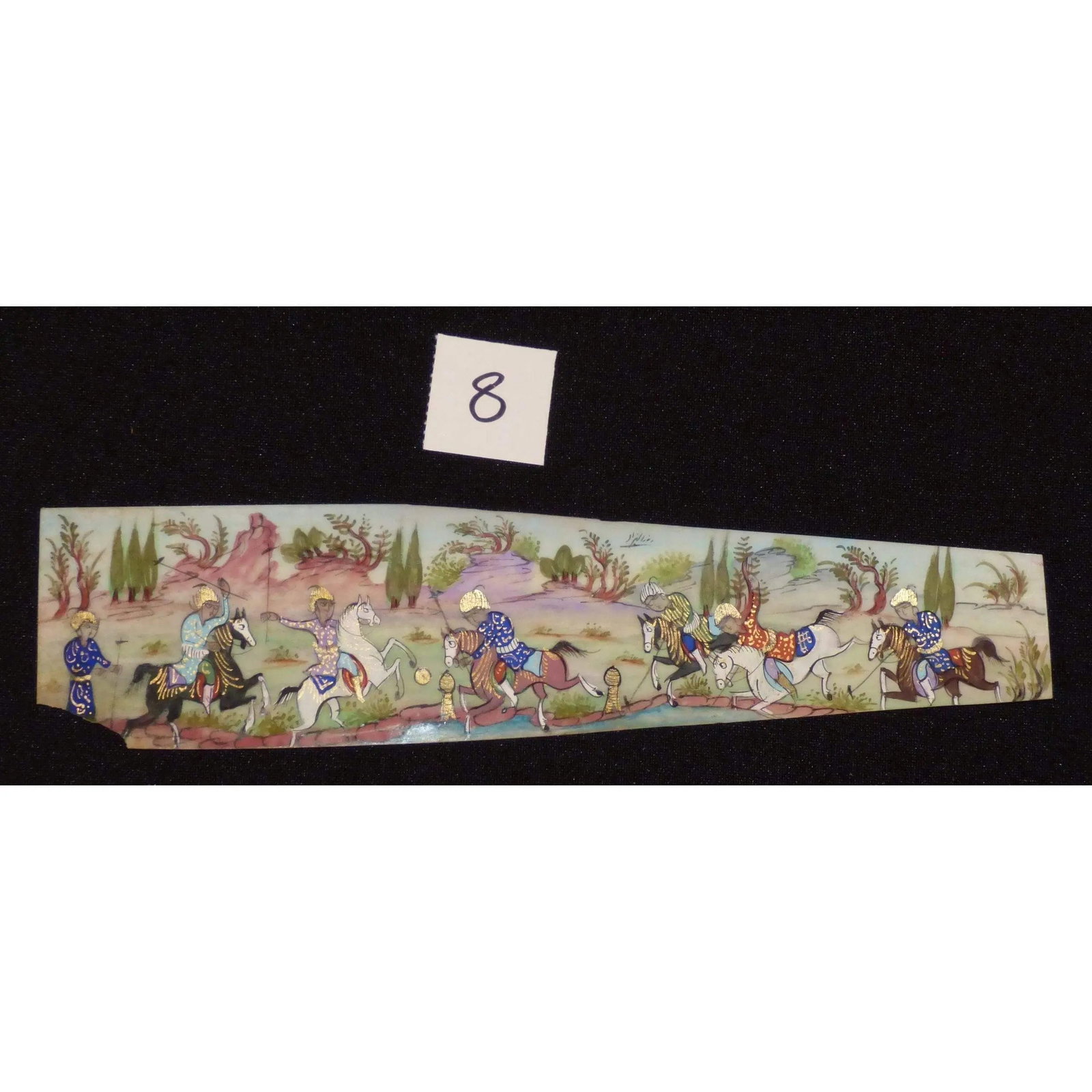 Persian Wall Art Miniature On Bone Painting Fine Art Handmade Ready For Home Decoration 9" X 2": ABCPM0161 Persian wall art miniature on bone painting fine art Handmade Ready for Home Decoration. We only professionally do hand-paint canvas Bone painting, can manage all kinds of style, like portra