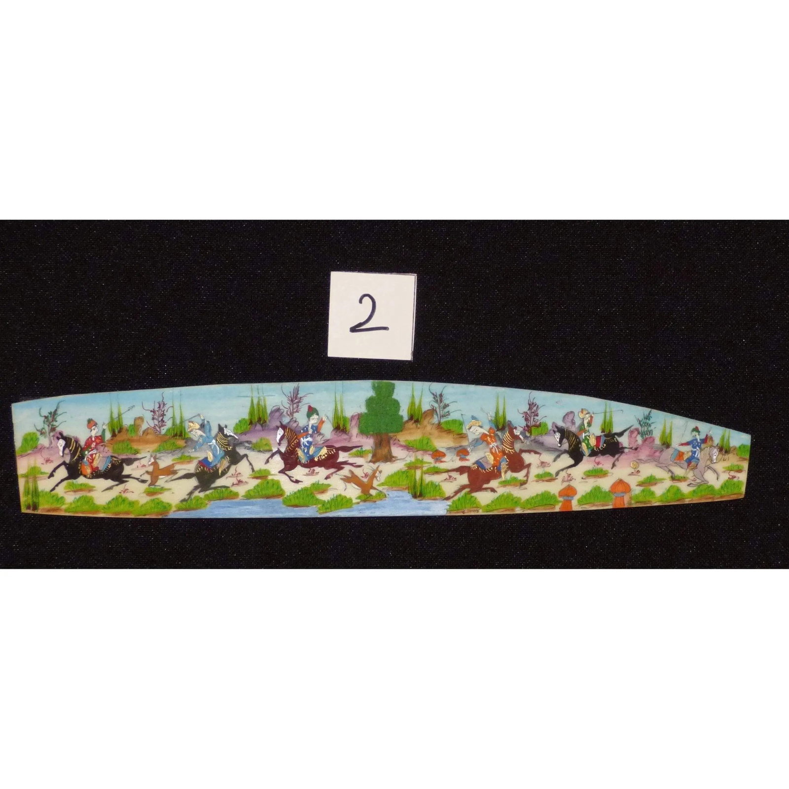 Persian Wall Art Miniature On Bone Painting Fine Art Handmade Ready For Home Decoration 9" X 2"