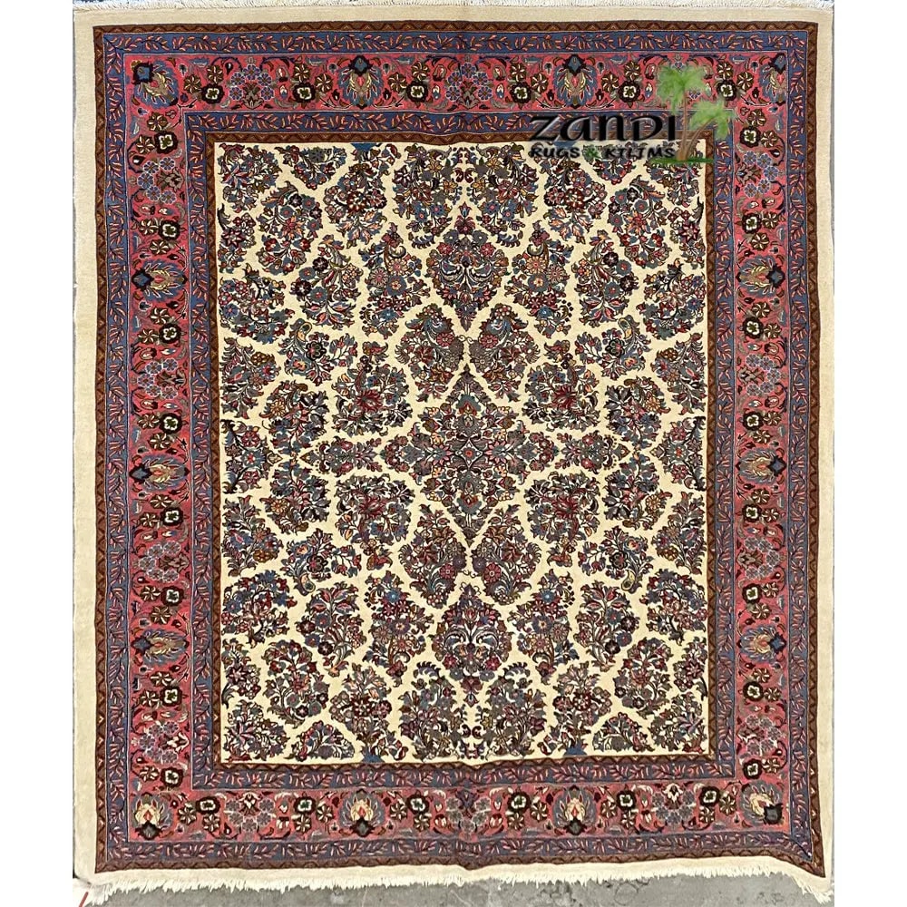 One Of The Kind Persian Sarough Rug 8'11" x 6'11": ABC Rugs Kilims Collection Hand Knotted Persian Sarough Floral Design Rug Size 8'11''X6'11'' Rr10491 Hand knotted and meticulously crafted by Persian artisans, this stunning Hand Knotted Area Rug will