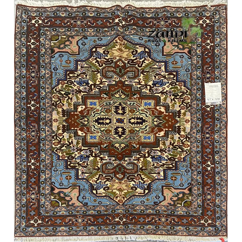One Of The Kind Persian Ardabil Rug 6'2" x 4'5": ABC Rugs Kilims Collection Hand Knotted Wool And Silk Persian Ardabil Medallion Design Rug Size 6'2''X4'5'' Rr11549 Hand knotted and meticulously crafted by Persian artisans, this stunning Hand Knotte