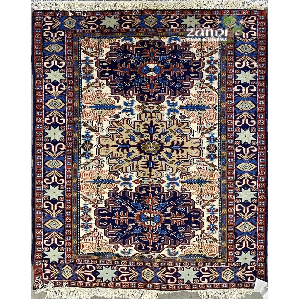 One Of The Kind Persian Ardabil Rug 5'2" x 3'7": ABC Rugs Kilims Collection Hand Knotted Wool And Silk Persian Ardabil Design Rug Size 5'2''X3'7'' Rr11588 Hand-knotted and meticulously crafted by Persian artisans, this stunning Hand Knotted Area Rug