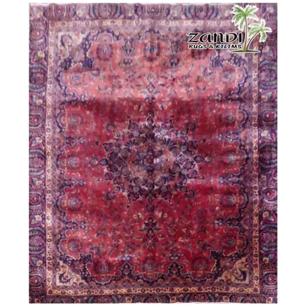 One Of The Kind Persian Mashad Rug 11'10" x 8'6": ABC Rugs Kilims Collection Hand Knotted Mashad Wool/ Cotton Persian Rug Size 11'10"X8'60" Rr10659 Hand knotted and meticulously crafted by Persian artisans, this stunning Persian Hand Knotted Area Rug