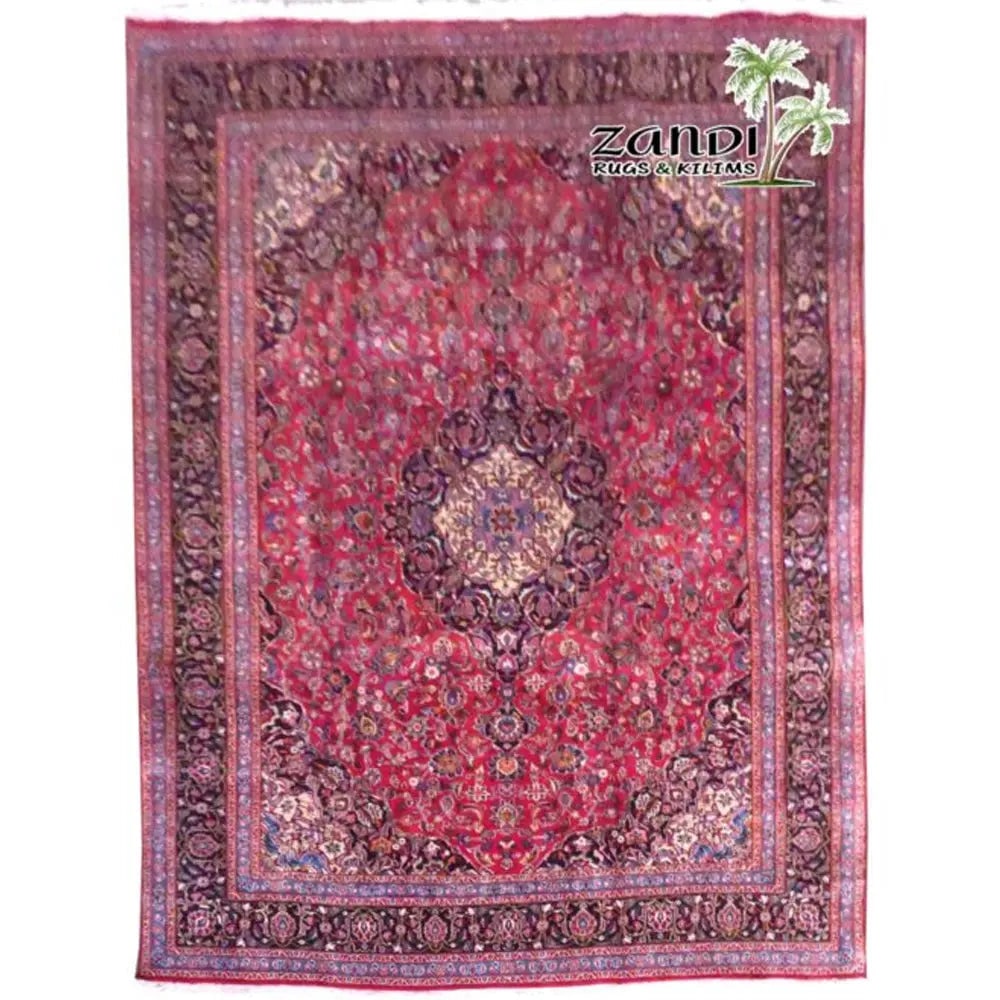 One Of The Kind Persian Kashan Rug 12'8" x 9'9": ABC Rugs Kilims Collection Hand Knotted Kashan Wool Persian Rug Size 12'80"X9'9" (Rr11213) Abcr0021461A Hand knotted and meticulously crafted by Persian artisans, this stunning Persian Hand Knotted Ar