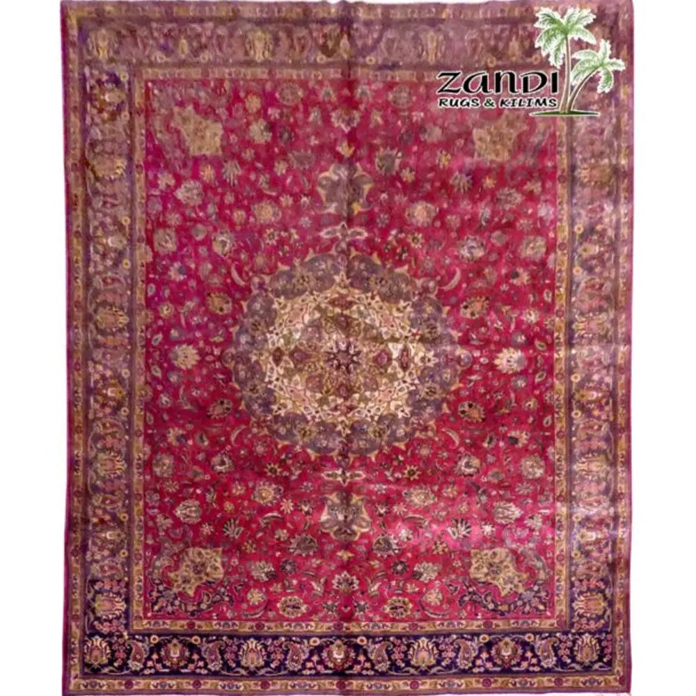 One Of The Kind Persian Tabriz Rug 12'6" x 9'10": ABC Rugs Kilims Collection Hand Knotted Medallion Red Wool Persian Rug Size 12'60"X9'10" (Rr11151) Abcr02925A Hand knotted and meticulously crafted by Persian artisans, this stunning Persian Hand Knot