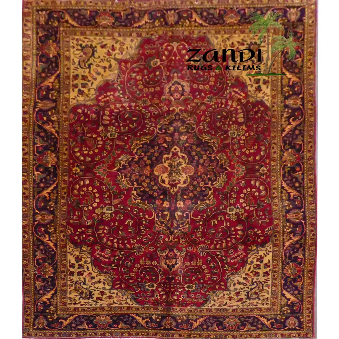 One Of The Kind Persian Tabriz Rug 9'11" x 6'10": ABC Rugs Kilims Collection Persian Tabriz Design Hand Knotted Wool/Cotton 9'11"X 6'10" Rr11219 Hand knotted and meticulously crafted by Persian artisans, this stunning Hand Knotted Area Rug will invit