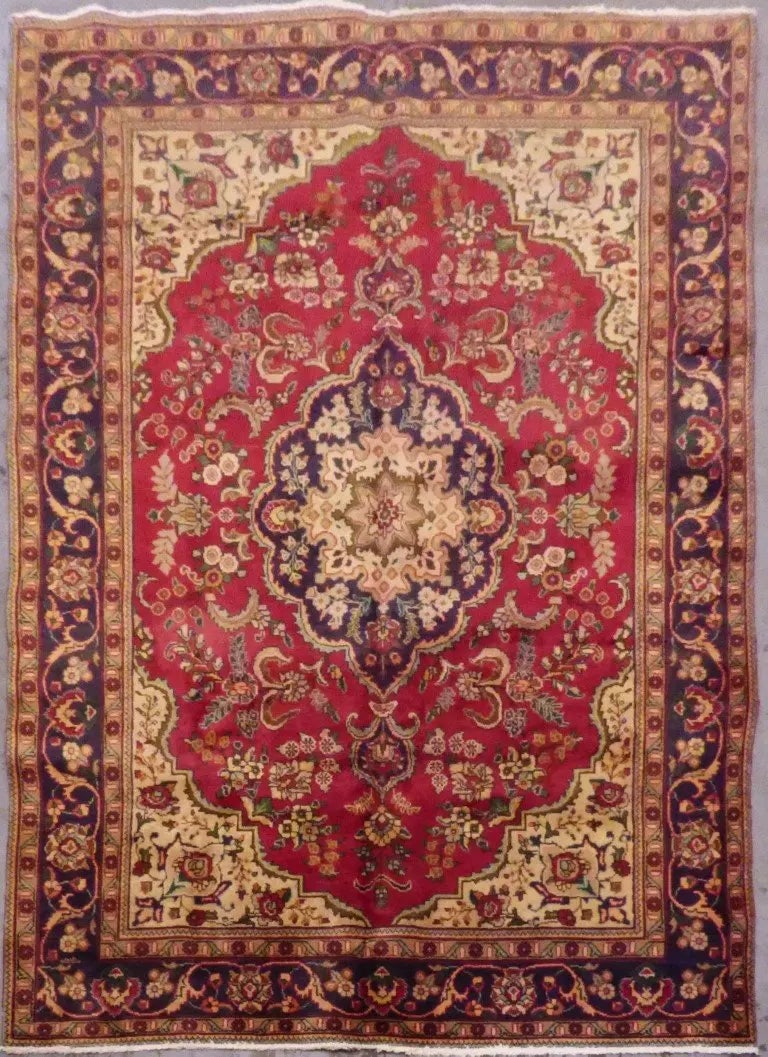 One Of The Kind Persian Mashad Rug 9'9" x 6'7": ABC Rugs Kilims Collection Persian Mashad Hand-Knotted Rug Made With Natural Wool & Cotton 9'9'' X 6'7" Abc46 Hand knotted and meticulously crafted by Persian artisans, this stunning Hand Knotted 