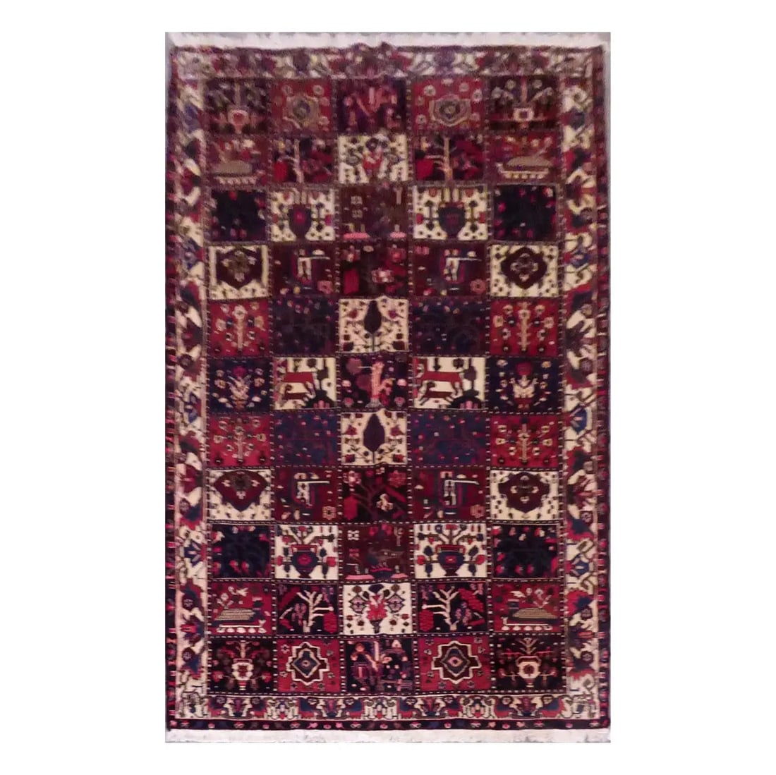 One Of The Kind Persian Bakhtiar Rug 9'10" x 5'6": ABC Rugs Kilims Collection Persian Bakhtiar Traditional Style Hand-Knotted Natural Wool And Cotton Rug 9'10'' X 5'6'' Abcr02759 Hand knotted and meticulously crafted by Persian artisans, this stunning