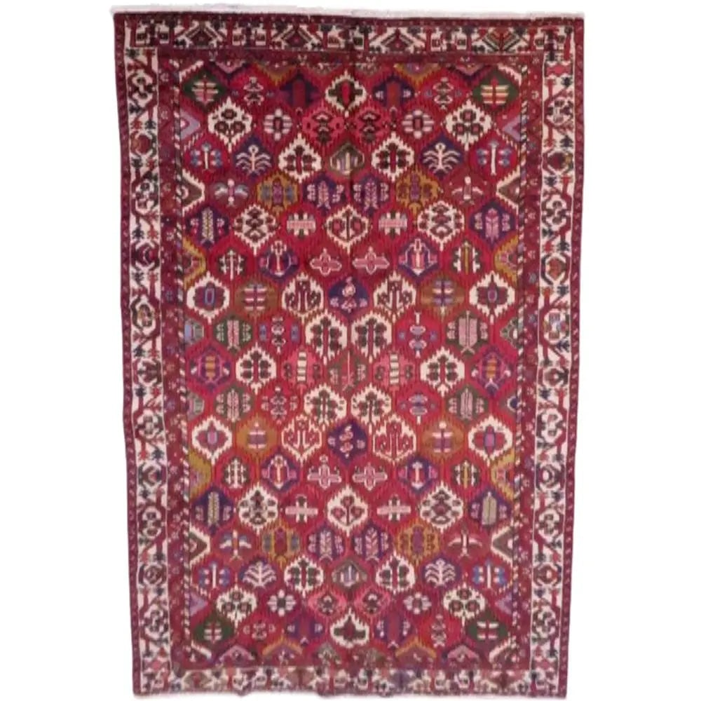 One Of The Kind Persian Bakhtiar Rug 10'8" x 7'0": ABC Rugs Kilims Collection Persian Bakhtiar Hand-Knotted Rug Made With Natural Wool & Cotton 10'8'' X 7'0" Abcr02484 Hand knotted and meticulously crafted by Persian artisans, this stunning Hand K