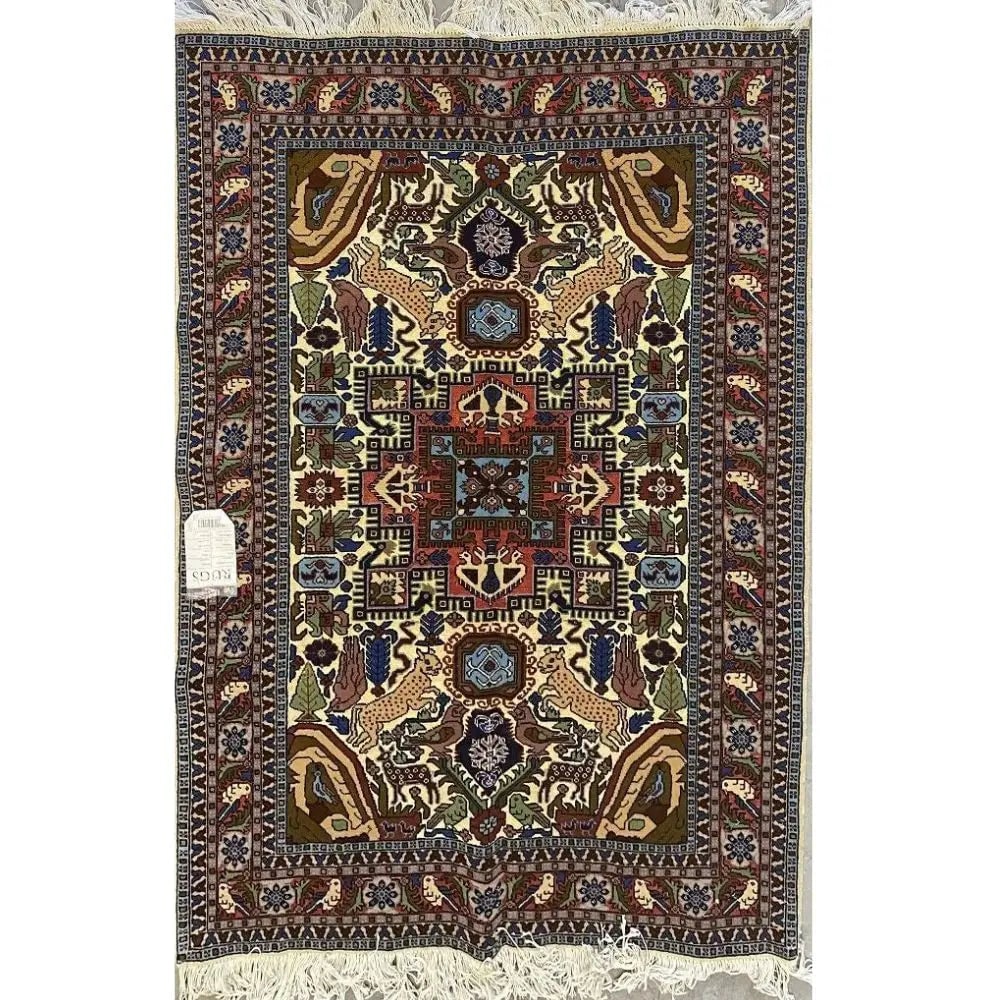One Of The Kind Persian Ardabil Rug 6'4" x 4'3": ABC Rugs Kilims Collection Persian Ardabil Traditional Style Hand-Knotted Natural Wool And Silk Rug 6'4'' X 4'3" Abcr02525 Hand knotted and meticulously crafted by Persian artisans, this stunning Hand