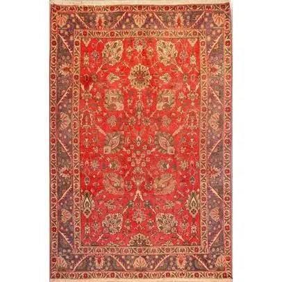 One Of The Kind Persian Tabriz Rug 9'8" x 6'3": ABC Rugs Kilims Collection Authentic Persian Rug Tabriz Traditional Style Hand-Knotted Indoor Area Rug With Natural Wool And Cotton 9'8" X 6'3" Abcr02160 Hand knotted and meticulously crafted by Persi