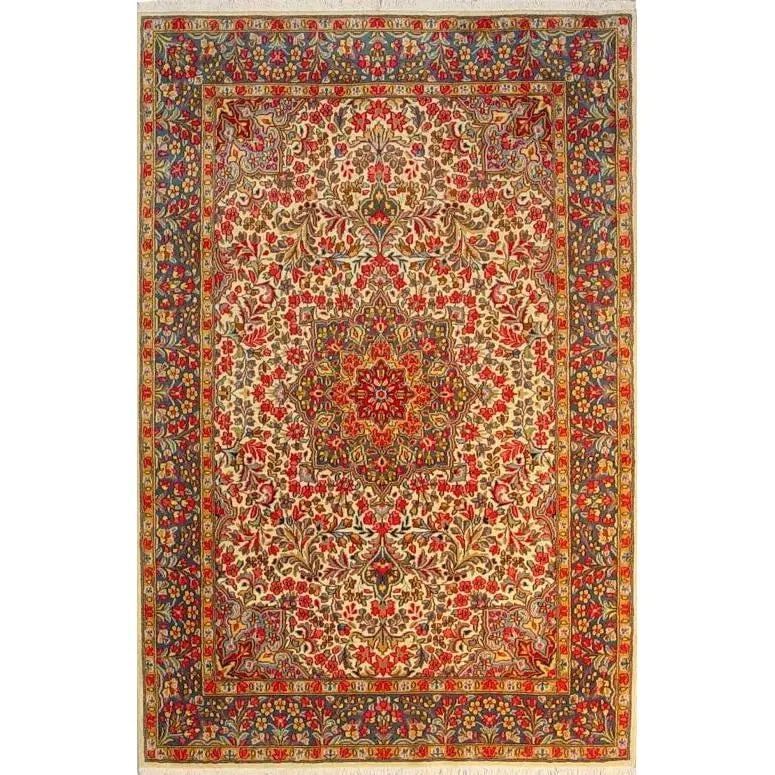 One Of The Kind Persian Kerman Rug 8'1" x 5'2": ABC Rugs Kilims Collection Authentic Persian Rug Kerman Traditional Style Hand-Knotted Indoor Area Rug With Natural Wool And Cotton 8'1" X 5'2" Abcr02850 Hand knotted and meticulously crafted by Persi