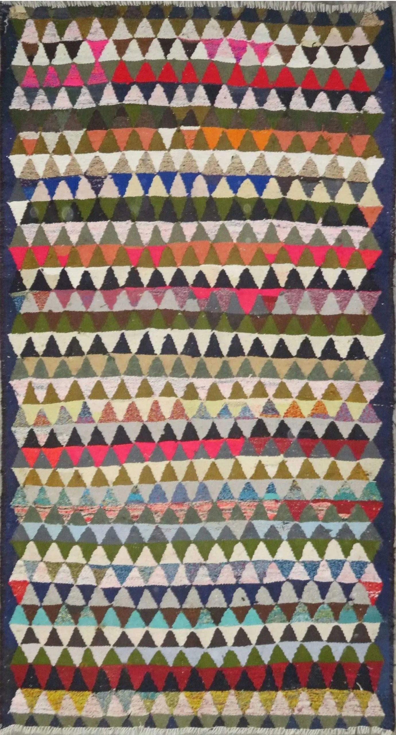 One Of The Kind Authentic Hand-Knotted Sanandaj Vintage Kilim 7'0" X 4'0" (1 of 1)