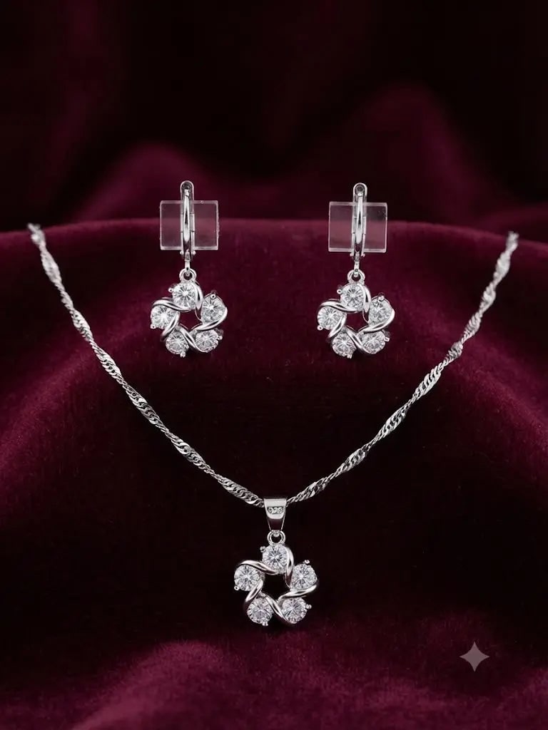 Exceptional Quality Sterling Silver-925, Gem zirconia, Including chain 50cm, Weight 6.3gm,: AAA+ Certified, Quality Sterling Silver-925, Gem zirconia, Including chain 50cm, Weight 6.3gm, ABC-S35001 Registered GIA Client for Natural Diamonds & Gemstones in the USA. Certificates of Authenticit