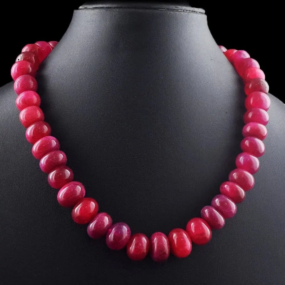 Exceptional Quality Round Shape Red Ruby 760 .00 Cts Beaded Womens Necklace Jewelery VK 27 E602: AAA+ Certified Quality Round Shape Red Ruby 760 .00 Cts Beaded Womens Necklace Jewelery VK 27 E602 We can arrange GIA certification and verification for vintage jewelry, diamonds, and gemstones. The c