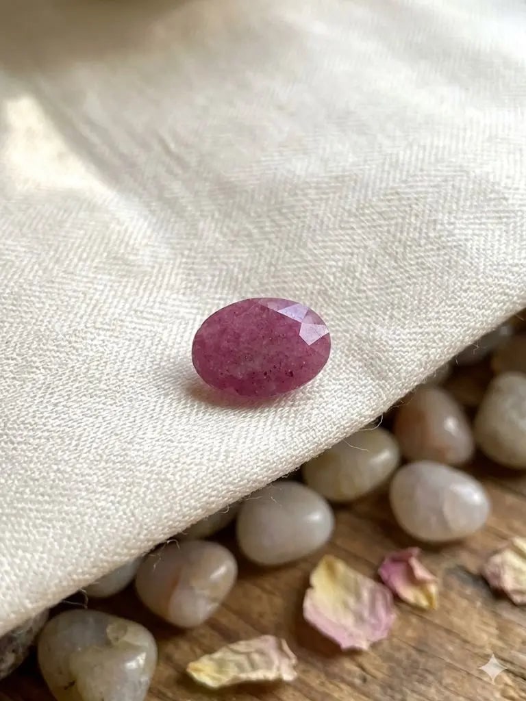 Exceptional Quality Ruby Manik, Oval/Mixed Shaped, Pink semi transparent Colored, 9.70Ct.: ABC Rugs, Kilims & Jewelry offers internationally certified and verified pieces, with documentation provided by trusted gemological institutions, manufacturers, and industry professionals. At ABC