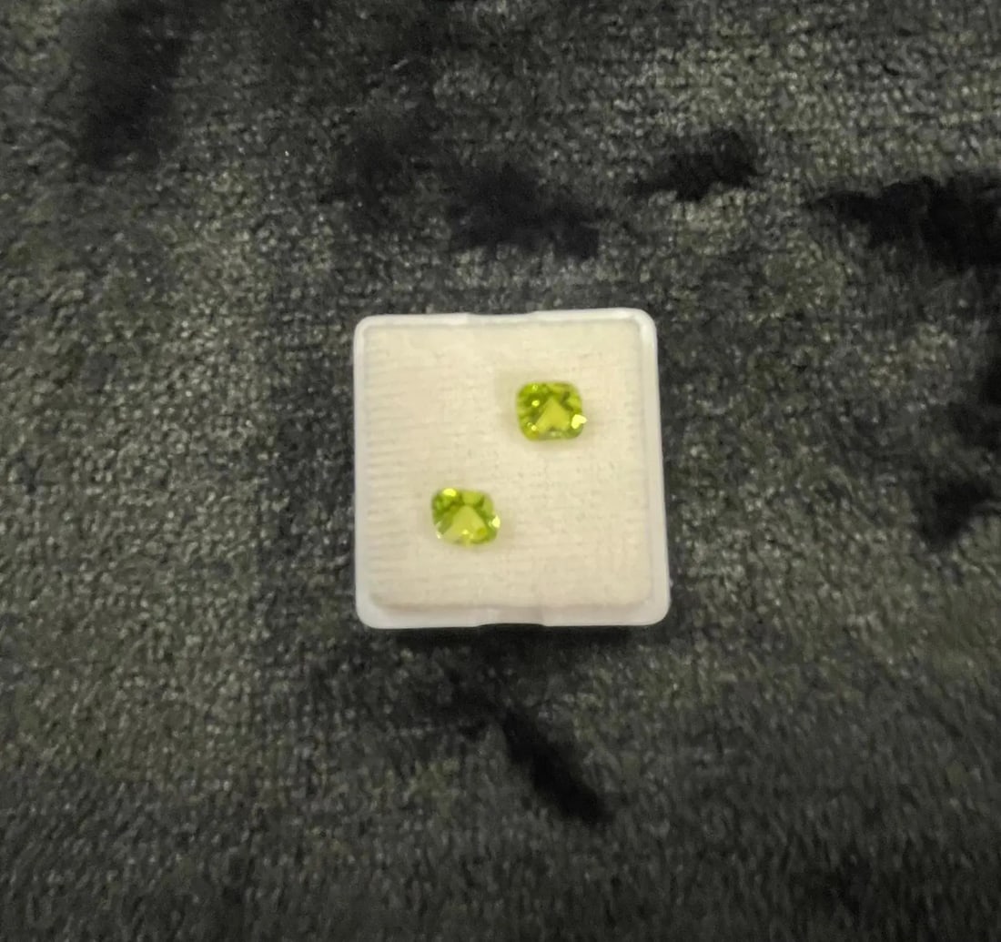 Exceptional Quality 2 Pieces Brazilian Lime Green Garnet Square Cushion Cut Shaped Gemstone, Weight:: ABC Rugs, Kilims & Jewelry offers internationally certified and verified pieces, with documentation provided by trusted gemological institutions, manufacturers, and industry professionals. At ABC 