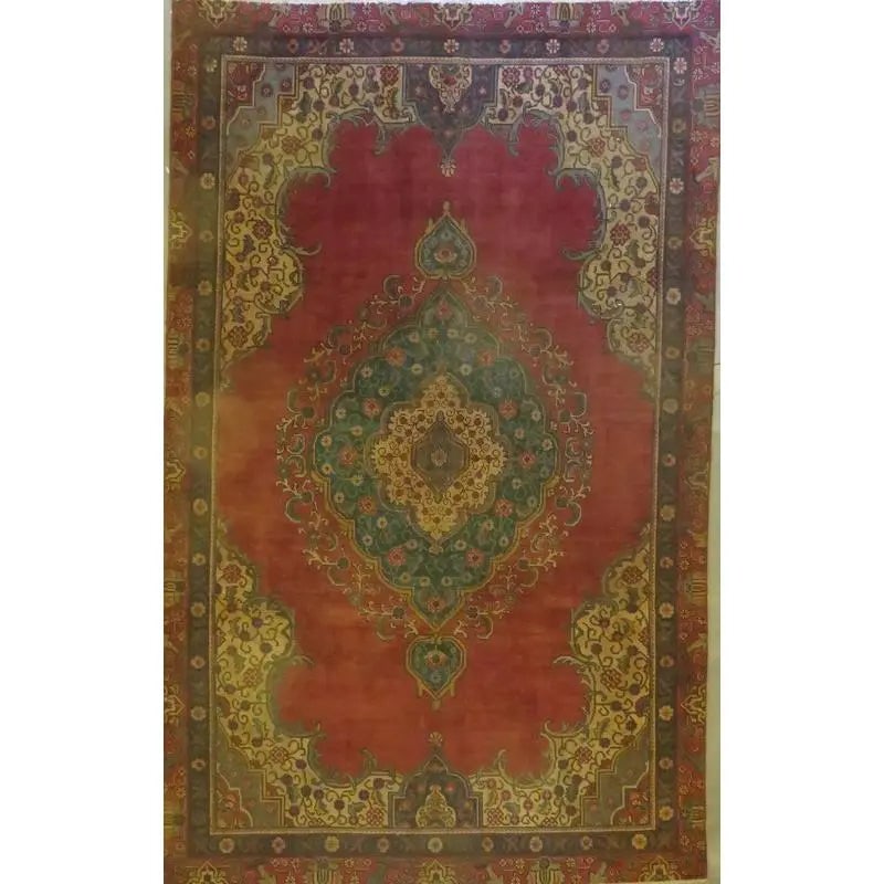 One Of The Kind Hand-Knotted Persian Wool Rug _ Luxurious Vintage Design, 9'1" x 5'1", Artisan: Hand-Knotted Persian Wool Rug _ Luxurious Vintage Design, 9'1" x 5'1", Artisan Crafted, Authentic hand-knotted traditional antique vintage Persian rugs, in excellent vintage condition with over 60 yea