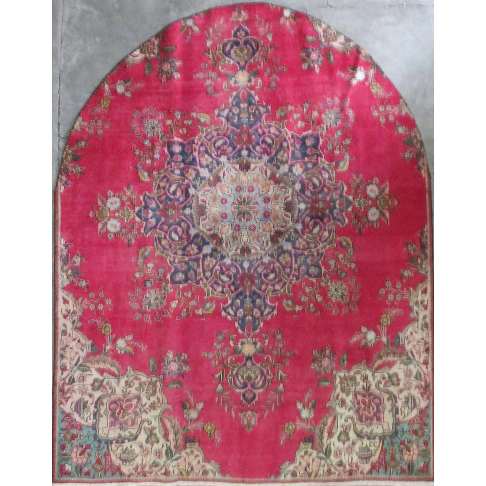 One Of The Kind Hand-Knotted Persian Wool Rug _ Luxurious Vintage Design, 9'0" x 7'1", Artisan: Hand-Knotted Persian Wool Rug _ Luxurious Vintage Design, 9'0" x 7'1", Artisan Crafted, Authentic hand-knotted traditional antique vintage Persian rugs, in excellent vintage condition with over 60 yea