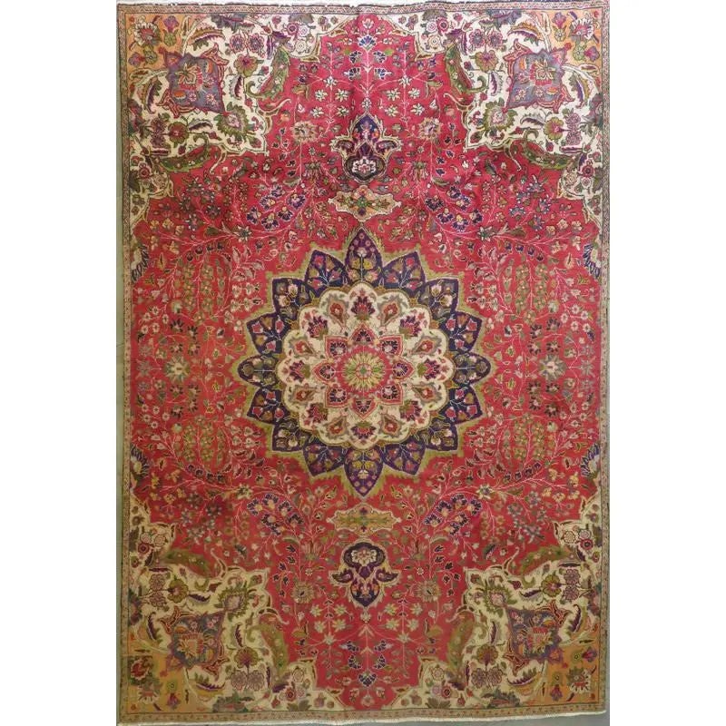 One Of The Kind Hand-Knotted Persian Wool Rug _ Luxurious Vintage Design, 8'4" x 5'2", Artisan: Hand-Knotted Persian Wool Rug _ Luxurious Vintage Design, 8'4" x 5'2", Artisan Crafted, Authentic hand-knotted traditional antique vintage Persian rugs, in excellent vintage condition with over 60 yea
