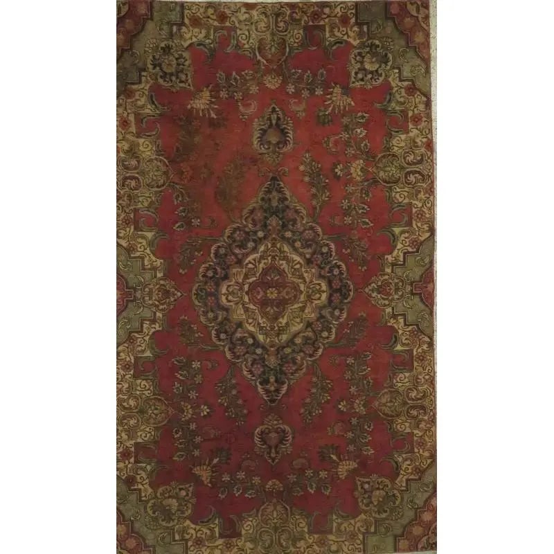 One Of The Kind Hand-Knotted Persian Wool Rug _ Luxurious Vintage Design, 8'2" x 6'0", Artisan: Hand-Knotted Persian Wool Rug _ Luxurious Vintage Design, 8'2" x 6'0", Artisan Crafted, Authentic hand-knotted traditional antique vintage Persian rugs, in excellent vintage condition with over 60 yea
