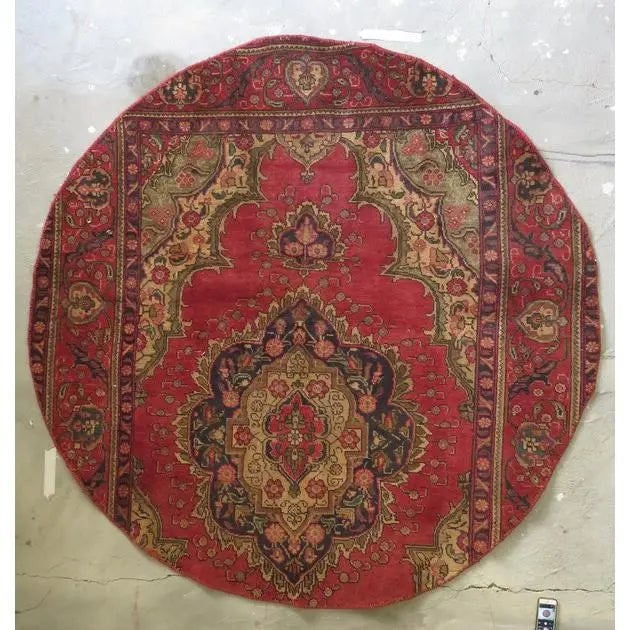 One Of The Kind Hand-Knotted Persian Wool Rug _ Luxurious Vintage Design, 8'2" x 5'1, Artisan: Hand-Knotted Persian Wool Rug _ Luxurious Vintage Design, 8'2" x 5'1, Artisan Crafted, Authentic hand-knotted traditional antique vintage Persian rugs, in excellent vintage condition with over 60 year