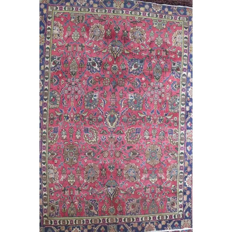 One Of The Kind Hand-Knotted Persian Wool Rug _ Luxurious Vintage Design, 7'10" x 2'6", Artisan: Hand-Knotted Persian Wool Rug _ Luxurious Vintage Design, 7'10" x 2'6", Artisan Crafted, Authentic hand-knotted traditional antique vintage Persian rugs, in excellent vintage condition with over 60 ye