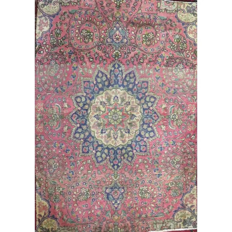 One Of The Kind Hand-Knotted Persian Wool Rug _ Luxurious Vintage Design, 6'11" x 2'1", Artisan: Hand-Knotted Persian Wool Rug _ Luxurious Vintage Design, 6'11" x 2'1", Artisan Crafted, Authentic hand-knotted traditional antique vintage Persian rugs, in excellent vintage condition with over 60 ye