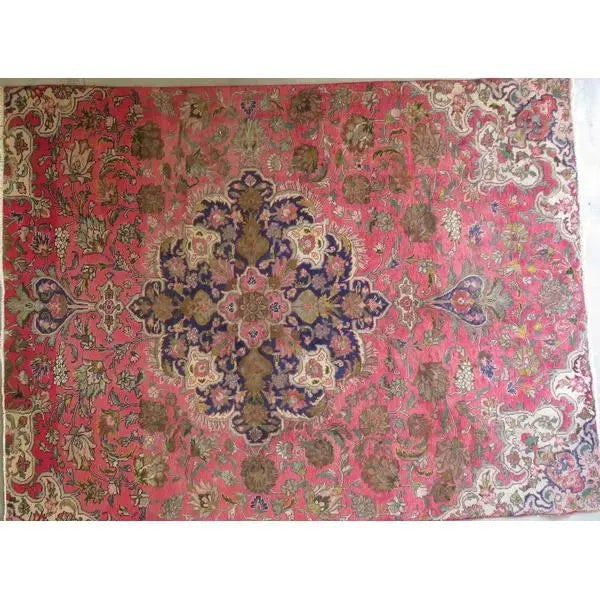 One Of The Kind Hand-Knotted Persian Wool Rug _ Luxurious Vintage Design, 11'2" x 6'10", Artisan: Hand-Knotted Persian Wool Rug _ Luxurious Vintage Design, 11'2" x 6'10", Artisan Crafted, Authentic hand-knotted traditional antique vintage Persian rugs, in excellent vintage condition with over 60 y