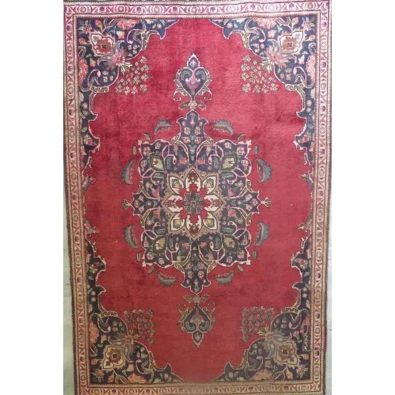 One Of The Kind Hand-Knotted Persian Wool Rug _ Luxurious Vintage Design, 11'1" x 8'4", Artisan: Hand-Knotted Persian Wool Rug _ Luxurious Vintage Design, 11'1" x 8'4", Artisan Crafted, Authentic hand-knotted traditional antique vintage Persian rugs, in excellent vintage condition with over 60 ye