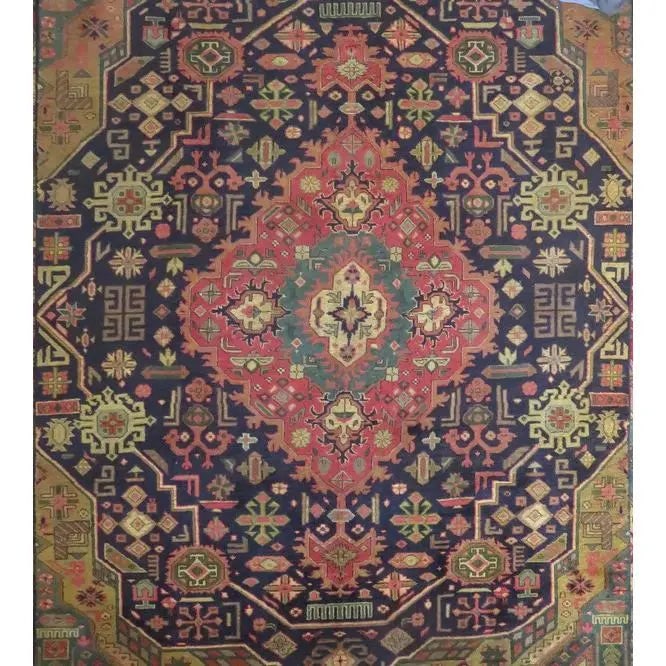 One Of The Kind Hand-Knotted Persian Wool Rug _ Luxurious Vintage Design, 11'10" x 8'6", Artisan: Hand-Knotted Persian Wool Rug _ Luxurious Vintage Design, 11'10" x 8'6", Artisan Crafted, Authentic hand-knotted traditional antique vintage Persian rugs, in excellent vintage condition with over 60 y