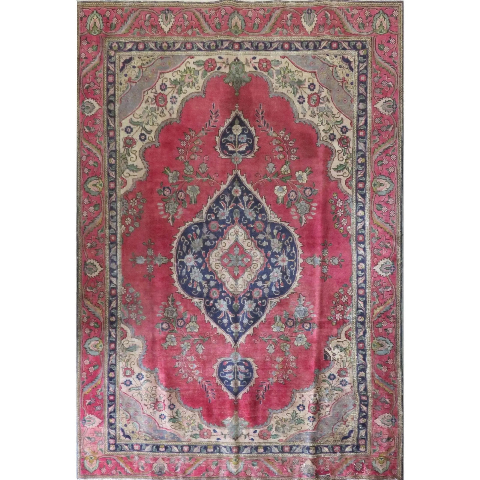 One Of The Kind Hand-Knotted Persian Wool Rug _ Luxurious Vintage Design, 10'5" x 7'3", Artisan: Hand-Knotted Persian Wool Rug _ Luxurious Vintage Design, 10'5" x 7'3", Artisan Crafted, Authentic hand-knotted traditional antique vintage Persian rugs, in excellent vintage condition with over 60 ye