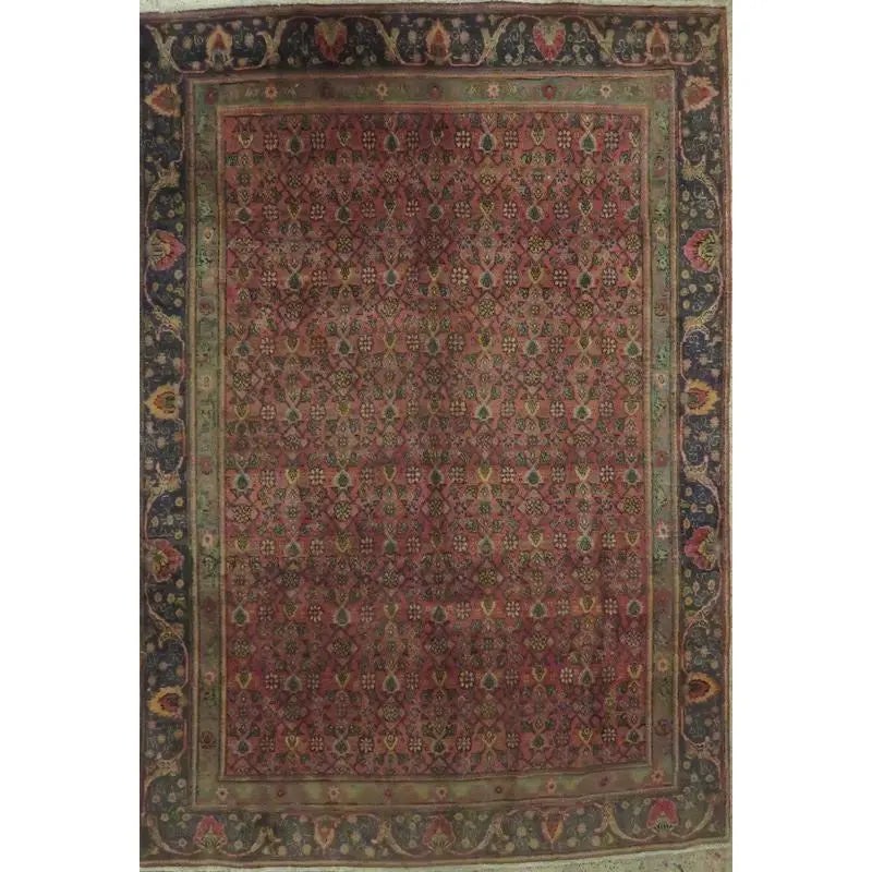 One Of The Kind Hand-Knotted Persian Wool Rug _ Luxurious Vintage Design, 10'4" x 7'5", Artisan (1 of 1)