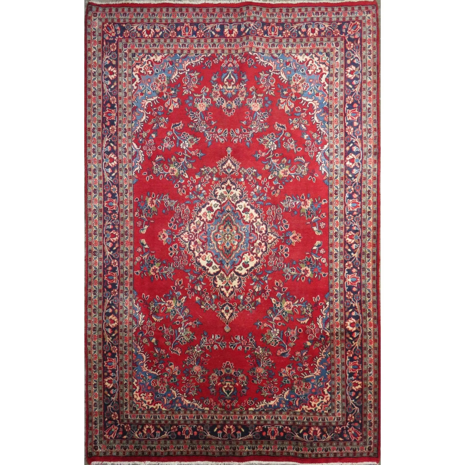 One Of The Kind Hand-Knotted Persian Wool Rug _ Luxurious Vintage Design, 10'5" x 6'6", Artisan: Hand-Knotted Persian Wool Rug _ Luxurious Vintage Design, 10'5" x 6'6", Artisan Crafted, Authentic hand-knotted traditional antique vintage Persian rugs, in excellent vintage condition with over 60 ye